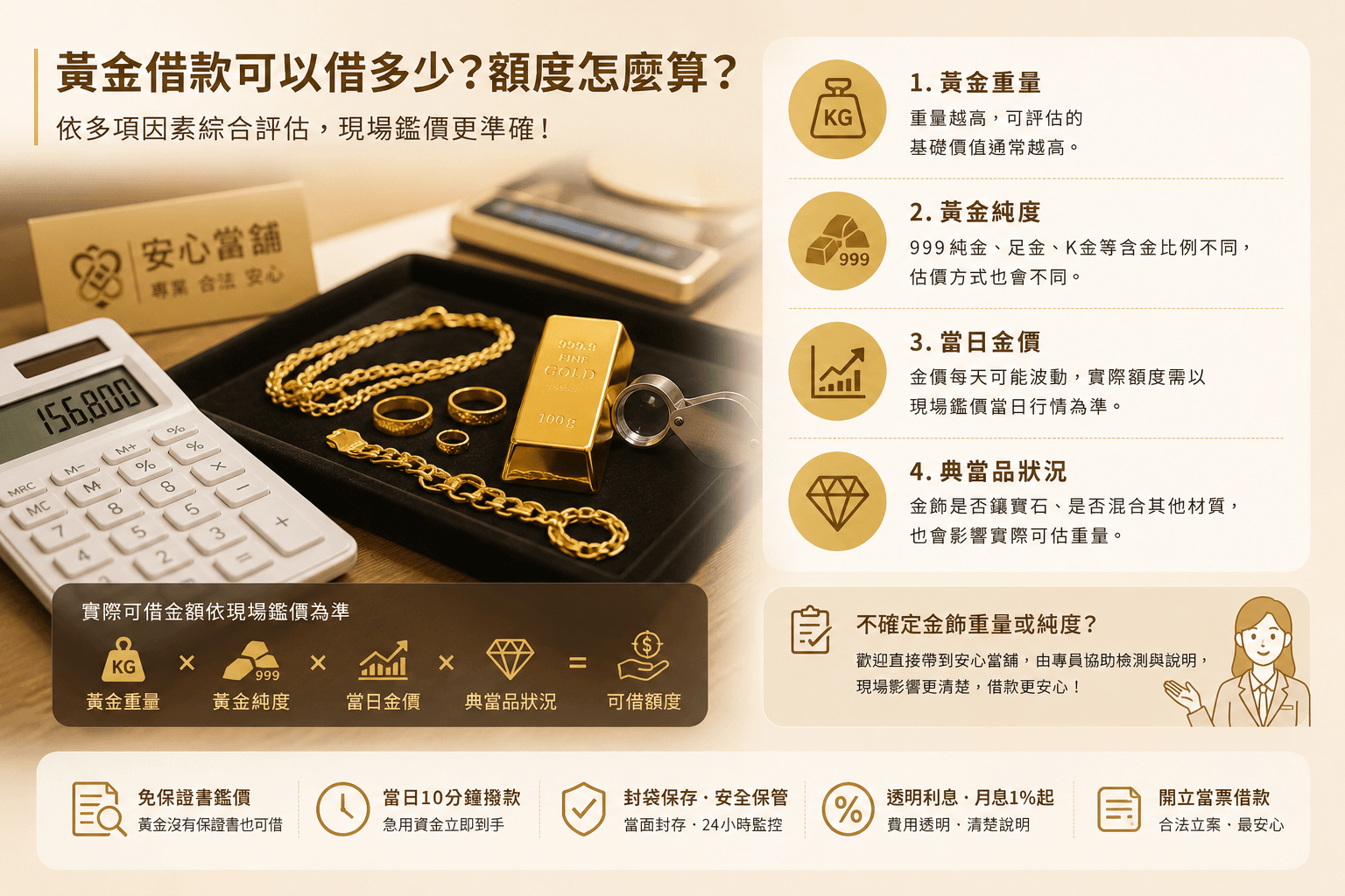 黃金借款可以借多少？額度怎麼算？
