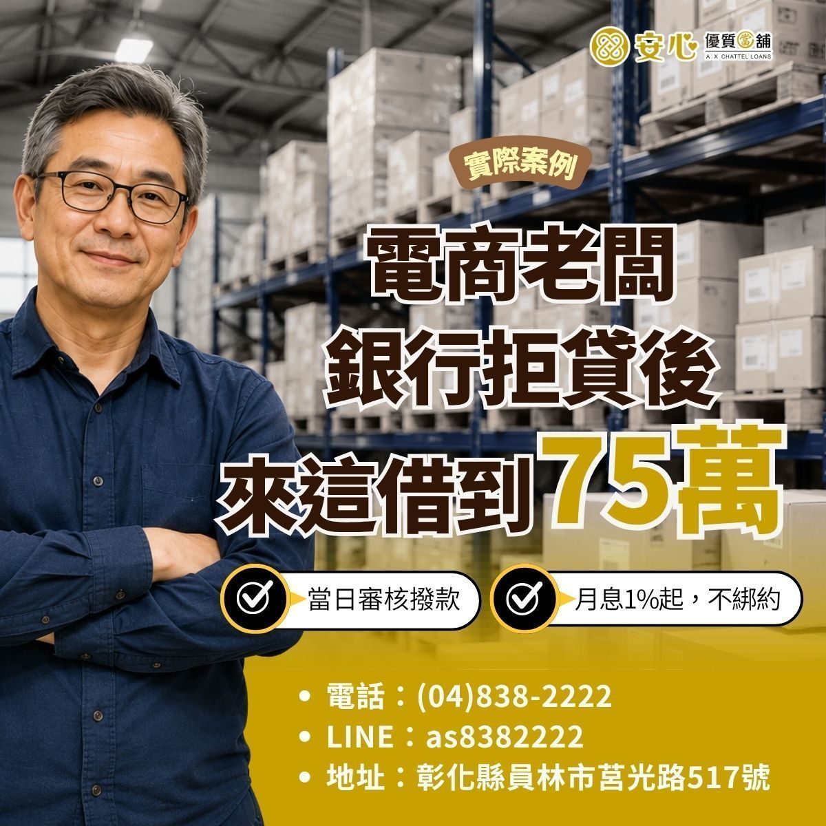 設備貸款75萬